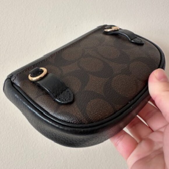 NWT! RARE! Coach F88007 Jade Mini Belt Bag In Signature Canvas & Brown Black - Picture 6 of 13